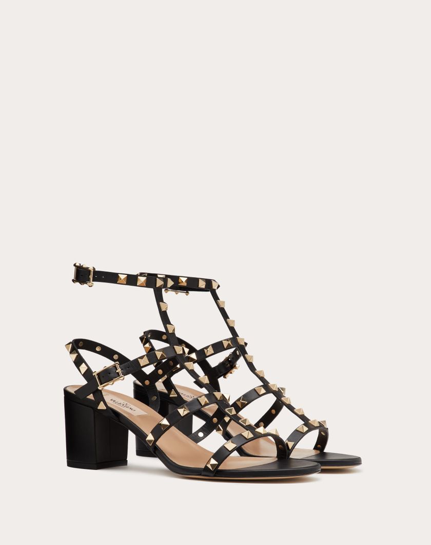 ROCKSTUD CALFSKIN ANKLE STRAP SANDAL 60 MM - Image 1